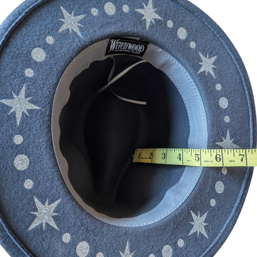 Witchwood Grey With Silver Starburst Vegan Felt Hat - Picture 5 of 8